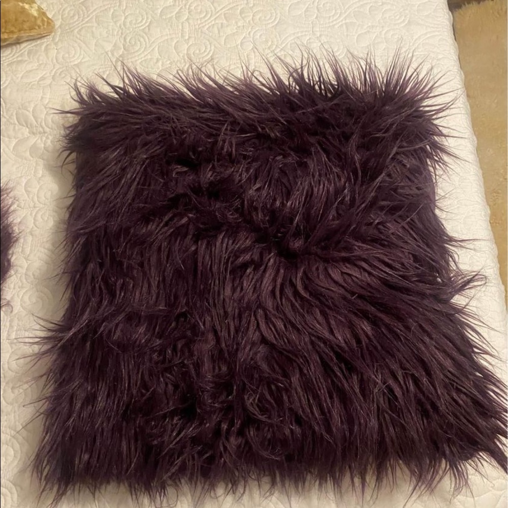 Faux lamb skin accent pillows